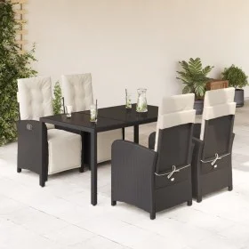 5-teiliges Gartenmöbel-Set mit Kissen synthetisches Rattan schwarz von , Gartensets - Ref: Foro24-3212452, Preis: 707,06 €, R...