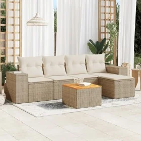 Set Gartensofas mit Kissen 6 Stück synthetisches Rattan beige von , Gartensets - Ref: Foro24-3225421, Preis: 391,33 €, Rabatt: %
