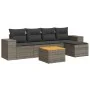 Set de muebles de jardín 6 pzas y cojines ratán sintético gris de , Conjuntos de jardín - Ref: Foro24-3225423, Precio: 350,83...