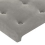 Cabecero de terciopelo gris claro 163x23x78/88 cm