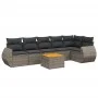 7-piece garden sofa set with gray PE rattan cushions by , Garden sets - Ref: Foro24-3257348, Price: 444,06 €, Discount: %