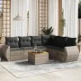 Set de sofás de jardín 7 piezas con cojines ratán PE gris by , Garden sets - Ref: Foro24-3257355, Price: 444,06 €, Discount: %