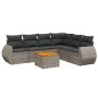 Set de sofás de jardín 7 piezas con cojines ratán PE gris by , Garden sets - Ref: Foro24-3257355, Price: 444,06 €, Discount: %