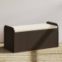 Aufbewahrungsbank und Kissen Kunstrattan braun 115x51x52 cm von , Gartenbänke - Ref: Foro24-365729, Preis: 137,96 €, Rabatt: %