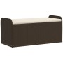 Aufbewahrungsbank und Kissen Kunstrattan braun 115x51x52 cm von , Gartenbänke - Ref: Foro24-365729, Preis: 137,96 €, Rabatt: %