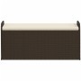 Aufbewahrungsbank und Kissen Kunstrattan braun 115x51x52 cm von , Gartenbänke - Ref: Foro24-365729, Preis: 137,96 €, Rabatt: %