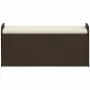 Banco de almacenaje y cojín ratán sintético marrón 115x51x52 cm de , Bancos de jardín - Ref: Foro24-365729, Precio: 135,30 €,...