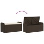 Aufbewahrungsbank und Kissen Kunstrattan braun 115x51x52 cm von , Gartenbänke - Ref: Foro24-365729, Preis: 137,96 €, Rabatt: %