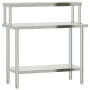 Mesa de trabajo para cocina con estante acero inox 110x55x120cm de , Restauración - Ref: Foro24-3208899, Precio: 222,28 €