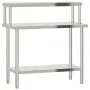 Mesa de trabajo para cocina con estante acero inox 110x55x120cm de , Restauración - Ref: Foro24-3208899, Precio: 243,42 €, De...