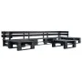 6-piece black wooden garden pallet furniture set by vidaXL, Garden sets - Ref: Foro24-277432, Price: 335,24 €, Discount: %