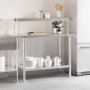 Mesa de trabajo para cocina con estante acero inox 110x55x120cm