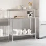 Mesa de trabajo para cocina con estante acero inox 110x55x120cm de , Restauración - Ref: Foro24-3208899, Precio: 243,42 €, De...