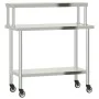 Küchenarbeitstisch mit Edelstahlregal 110x55x120cm von , Wiederherstellung - Ref: Foro24-3208901, Preis: 229,25 €, Rabatt: %
