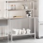 Mesa de trabajo para cocina con estante acero inox 110x55x150cm de , Restauración - Ref: Foro24-3208903, Precio: 280,21 €, De...