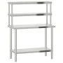Kitchen work table with stainless steel shelf 110x55x150cm by , Restoration - Ref: Foro24-3208903, Price: 266,24 €, Discount: %