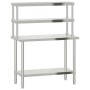 Mesa de trabajo para cocina con estante acero inox 110x55x150cm de , Restauración - Ref: Foro24-3208903, Precio: 280,21 €, De...