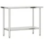 Kitchen work table with stainless steel shelf 110x55x150cm by , Restoration - Ref: Foro24-3208903, Price: 266,24 €, Discount: %