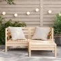 Sofá de jardín de 2 plazas con reposapiés madera maciza de pino de , Sofás modulares de exterior - Ref: Foro24-838019, Precio...