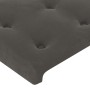 Cabecero de terciopelo gris oscuro 163x23x78/88 cm