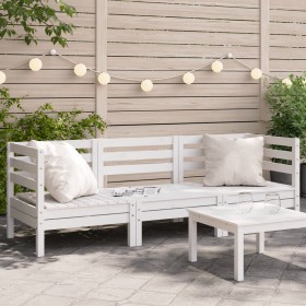 3-seater solid white pine garden sofa by , Modular outdoor sofas - Ref: Foro24-838027, Price: 183,50 €, Discount: %