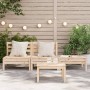 Solid pine wood 3-seater garden sofa by , Modular outdoor sofas - Ref: Foro24-838033, Price: 121,57 €, Discount: %