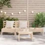 Solid pine wood 3-seater garden sofa by , Modular outdoor sofas - Ref: Foro24-838033, Price: 120,02 €, Discount: %