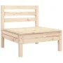 Solid pine wood 3-seater garden sofa by , Modular outdoor sofas - Ref: Foro24-838033, Price: 120,02 €, Discount: %