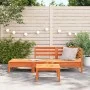 3-Sitzer Gartensofa aus massivem Kiefernholz wachsbraun von , Modulare Sofas für den Außenbereich - Ref: Foro24-838044, Preis...