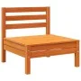 3-seater garden sofa made of solid pine wood in brown wax by , Modular outdoor sofas - Ref: Foro24-838044, Price: 124,84 €, D...