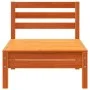 3-Sitzer Gartensofa aus massivem Kiefernholz wachsbraun von , Modulare Sofas für den Außenbereich - Ref: Foro24-838044, Preis...