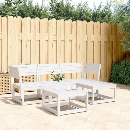 4-teiliges Gartenmöbel-Set aus massivem Kiefernholz weiß von , Gartensets - Ref: Foro24-3216906, Preis: 350,40 €, Rabatt: %