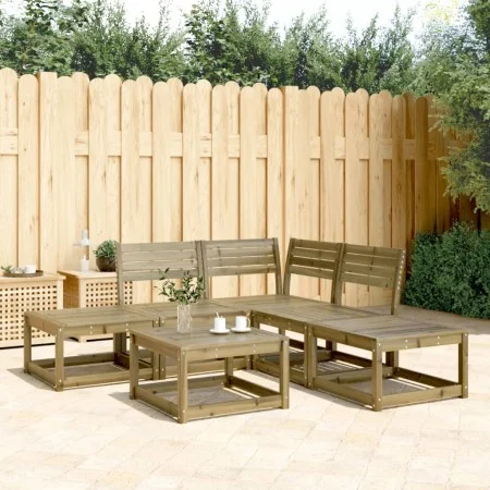 Juego de sofás de jardín 5 piezas madera de pino impregnada de , Conjuntos de jardín - Ref: Foro24-3216959, Precio: 348,54 €,...