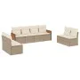 Garden sofa set with beige cushions, 8 pieces, PE rattan. by , Garden sets - Ref: Foro24-3259972, Price: 521,67 €, Discount: %