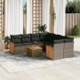 9-teiliges Gartenmöbel-Set und graue synthetische Rattankissen von , Gartensets - Ref: Foro24-3259911, Preis: 559,15 €, Rabat...