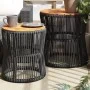 Garden side tables 2 pieces black rattan wooden surface by , Garden tables - Ref: Foro24-366291, Price: 155,75 €, Discount: %
