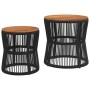 Garden side tables 2 pieces black rattan wooden surface by , Garden tables - Ref: Foro24-366291, Price: 168,49 €, Discount: %
