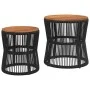 Garden side tables 2 pieces black rattan wooden surface by , Garden tables - Ref: Foro24-366291, Price: 155,75 €, Discount: %