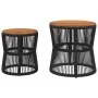 Mesas auxiliares jardín 2 pzas superficie de madera ratán negro de , Mesas de jardín - Ref: Foro24-366291, Precio: 175,01 €, ...