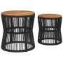 Garden side tables 2 pieces black rattan wooden surface by , Garden tables - Ref: Foro24-366291, Price: 155,75 €, Discount: %