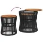 Garden side tables 2 pieces black rattan wooden surface by , Garden tables - Ref: Foro24-366291, Price: 155,75 €, Discount: %