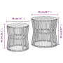 Garden side tables 2 pieces black rattan wooden surface by , Garden tables - Ref: Foro24-366291, Price: 168,49 €, Discount: %