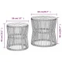 Garden side tables 2 pieces black rattan wooden surface by , Garden tables - Ref: Foro24-366291, Price: 155,75 €, Discount: %