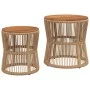 Garten-Beistelltische 2 Stück beige Rattan-Holzoberfläche von , Gartentische - Ref: Foro24-366293, Preis: 158,06 €, Rabatt: %