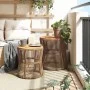 Garten-Beistelltische 2 Stück beige Rattan-Holzoberfläche von , Gartentische - Ref: Foro24-366293, Preis: 158,06 €, Rabatt: %