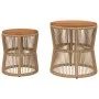 Garten-Beistelltische 2 Stück beige Rattan-Holzoberfläche von , Gartentische - Ref: Foro24-366293, Preis: 158,06 €, Rabatt: %