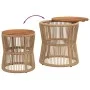 Garten-Beistelltische 2 Stück beige Rattan-Holzoberfläche von , Gartentische - Ref: Foro24-366293, Preis: 158,06 €, Rabatt: %