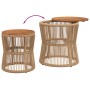 Garten-Beistelltische 2 Stück beige Rattan-Holzoberfläche von , Gartentische - Ref: Foro24-366293, Preis: 161,17 €, Rabatt: %
