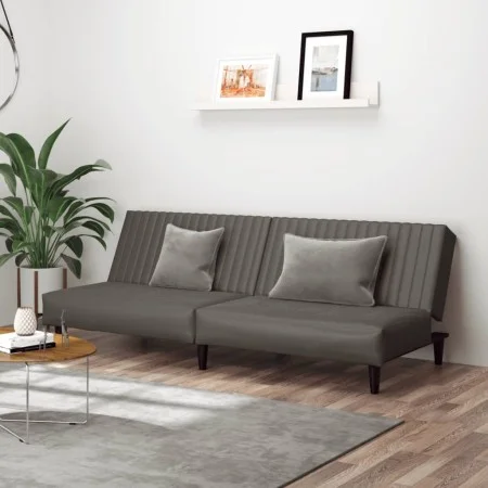 2-Sitzer-Schlafsofa Kunstleder grau von , Sofas - Ref: Foro24-375949, Preis: 253,30 €, Rabatt: %