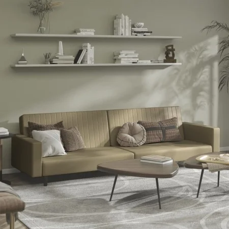 2-Sitzer-Schlafsofa Kunstleder Cappuccino Farbe von , Sofas - Ref: Foro24-375954, Preis: 268,75 €, Rabatt: %